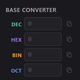 Base Converter widget preview
