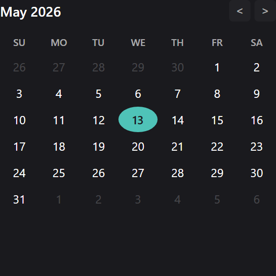 Calendar widget preview
