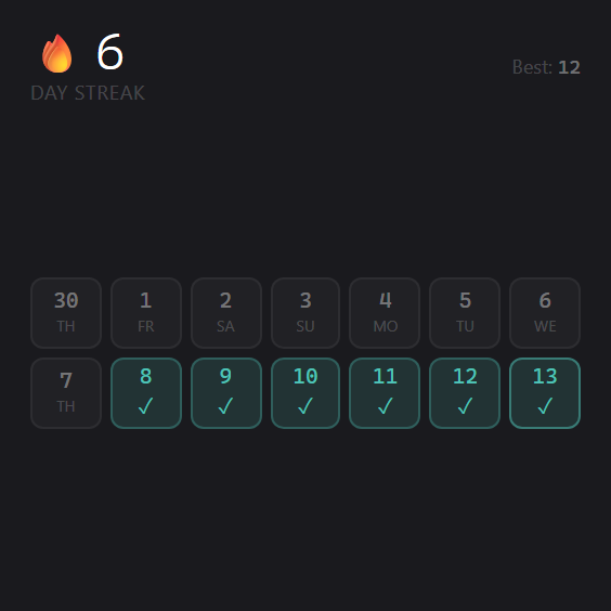 Habit Streak widget preview