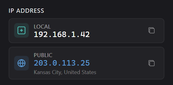 IP Address widget preview