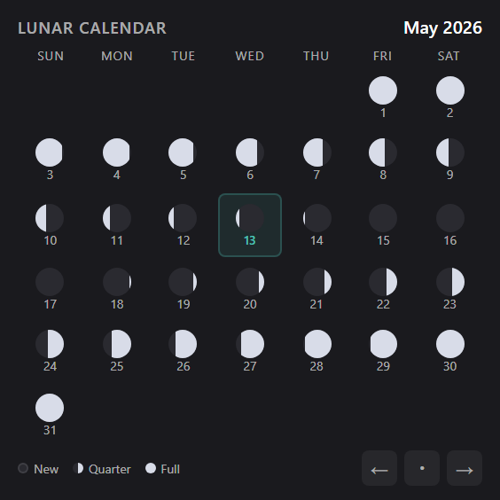 Lunar Calendar widget preview