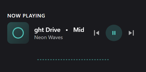 Media Player widget preview
