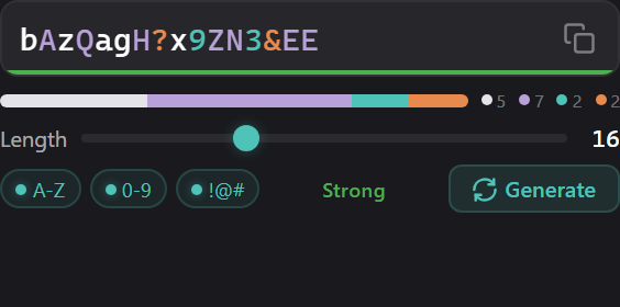 Password Generator widget preview