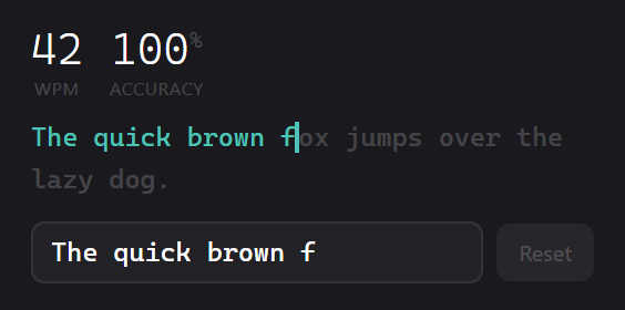 Typing Speed widget preview