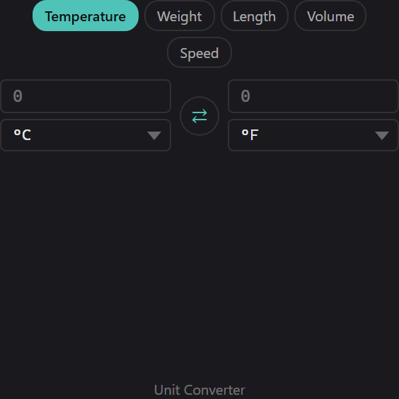 Unit Converter widget preview